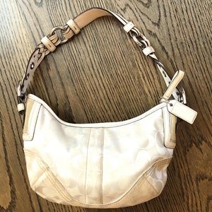 Coach purse,  Cream with Coach Lettering